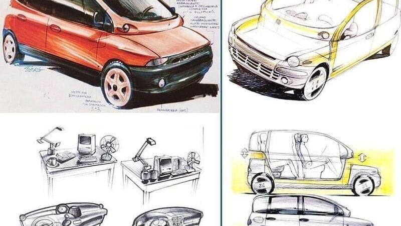 Fiat Multipla concept, i primi bozzetti 