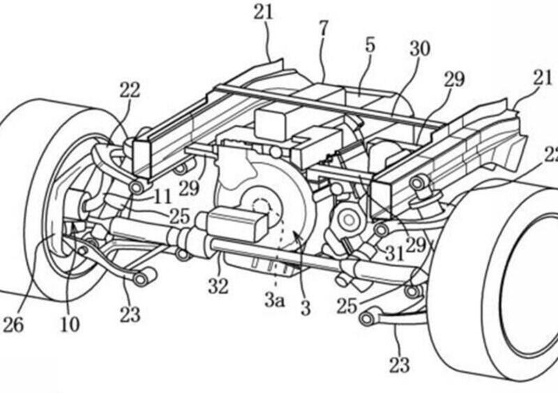 Il motore Wankel &egrave; evidente nello schema tecnico