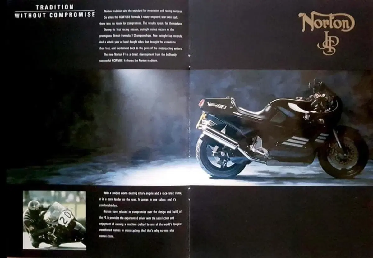 Il mito Lotus F1 di Chapman nei colori JPS anche sulle due ruote? Ovviamente british: Norton F1 con motore Wankel! (4)