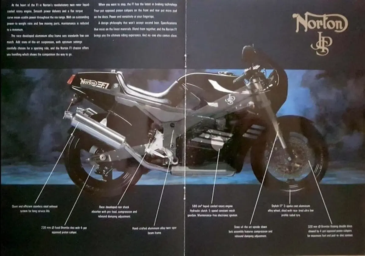 Il mito Lotus F1 di Chapman nei colori JPS anche sulle due ruote? Ovviamente british: Norton F1 con motore Wankel! (5)