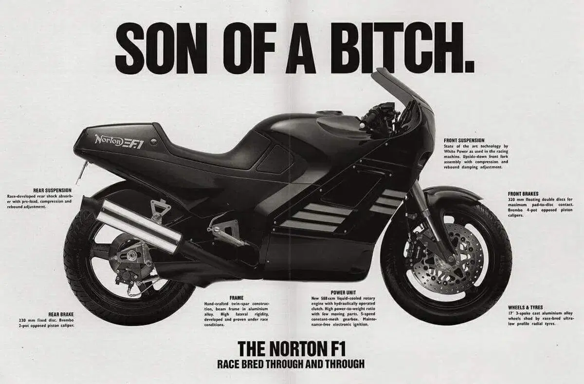 Il mito Lotus F1 di Chapman nei colori JPS anche sulle due ruote? Ovviamente british: Norton F1 con motore Wankel! (6)