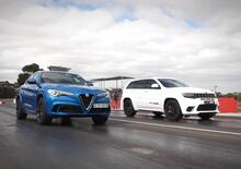 Drag Race: Alfa Stelvio QV vs Grand Cherokee Trackhawk da 717CV! [VIDEO]