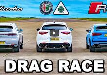 Drag Race: Stelvio QV vs RSQ3 vs Macan Turbo [VIDEO]