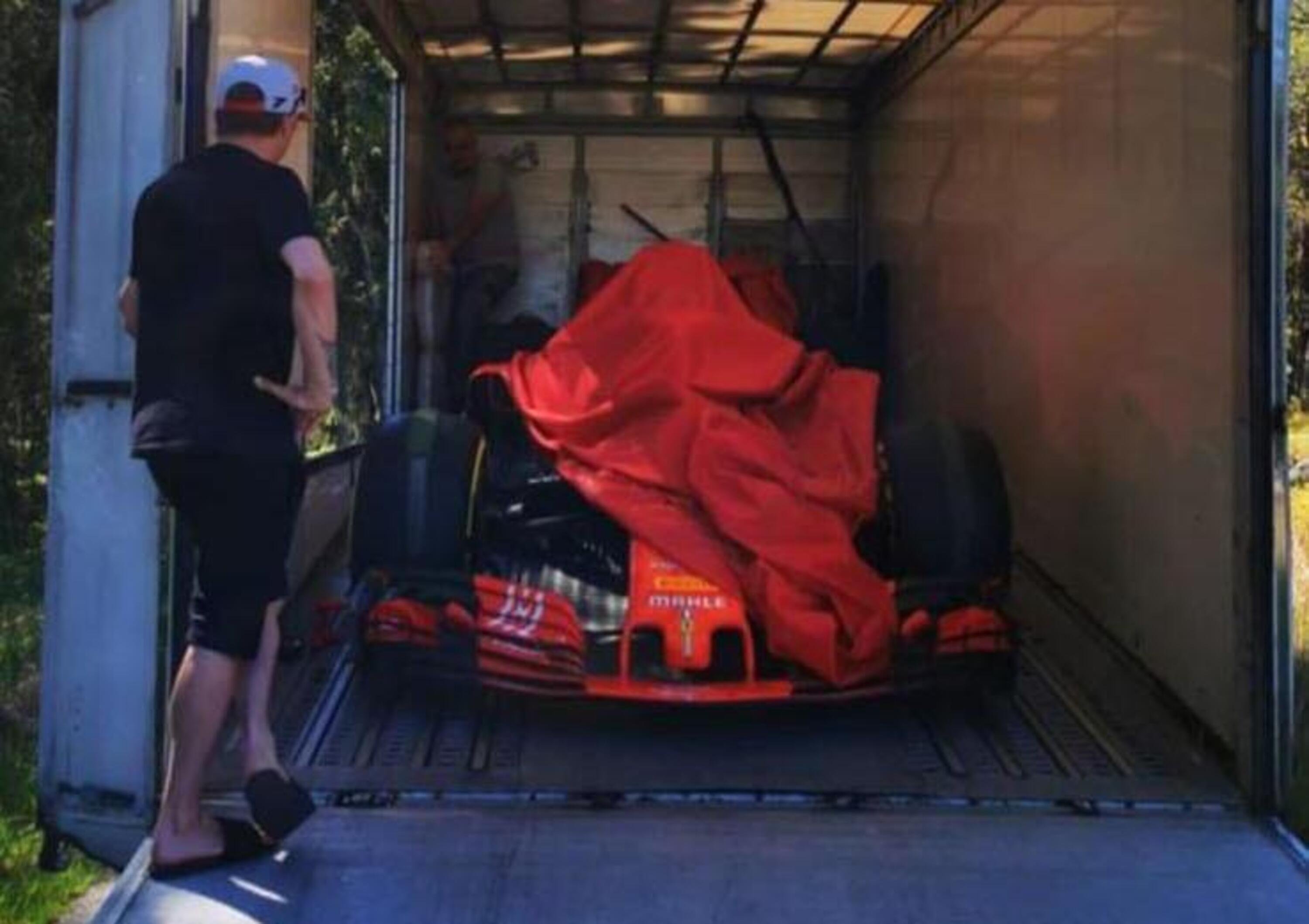 F1. Kimi, c&#039;&egrave; posta per te: consegnata a casa Raikkonen la SF71H della vittoria ad Austin