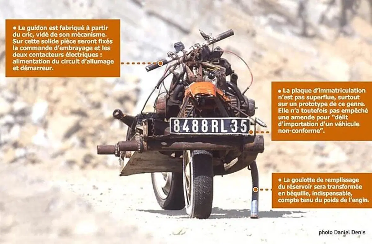 Quando la moto salva la vita all’uomo disperso, Ma uccide l’auto: francese distrugge compatta Citroen per scappare [2CV -> 2 ruote] (7)