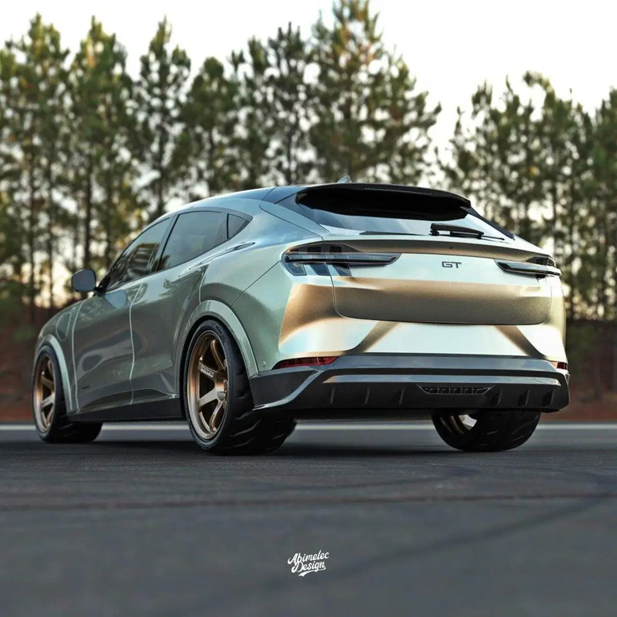 Ford Mustang Mach E: primi tentativi di tuning dell'elettrica [Rendering] (2)