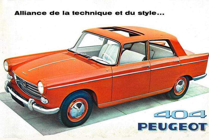 La Peugeot 404 in colorazione Rouge Tango