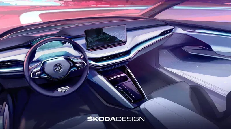 Skoda Enyaq iV, il teaser degli interni dell'elettrica