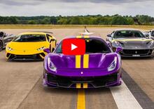 Ferrari 488 contro TUTTE: 812 Superfast, McLaren 720s, Lamborghini Huracan e...Porsche Taycan S! 