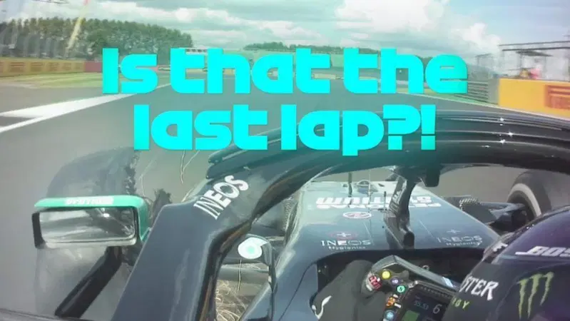 L'anteriore sinistra! L'onboard e l'audio di Hamilton durante l'ultimo leggendario giro su tre ruote [VIDEO]