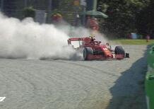 BOTTO violentissimo per Charles Leclerc alla Parabolica | Bandiera rossa a Monza