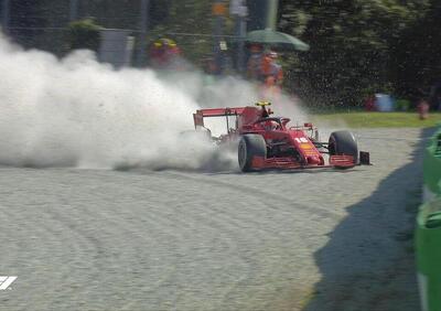 BOTTO violentissimo per Charles Leclerc alla Parabolica | Bandiera rossa a Monza