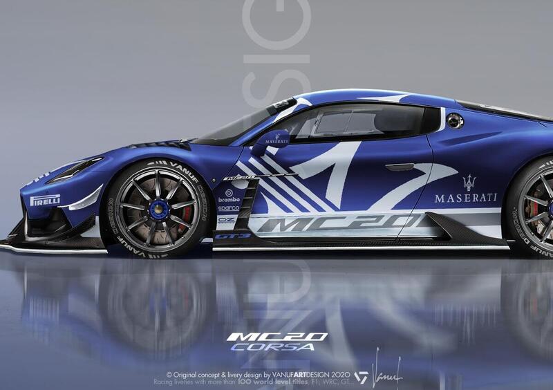 Maserati MC20, Anche in versione gara e replica? Render della MC20 Corsa