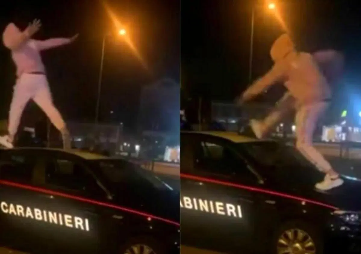 "trapper" 21enne salta sulla gazzella dei carabinieri e posta il video, denunciato [VIDEO]