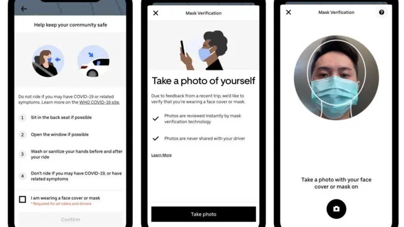 Uber: con "Mask Verification" al bando chi non usa la mascherina