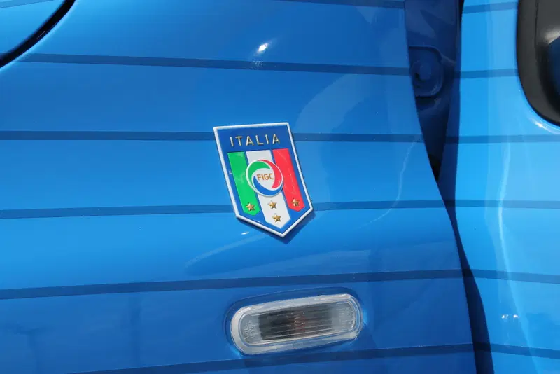 Lo stemma della Federazione Italiana Gioco Calcio campeggia sulla Pandazzurri