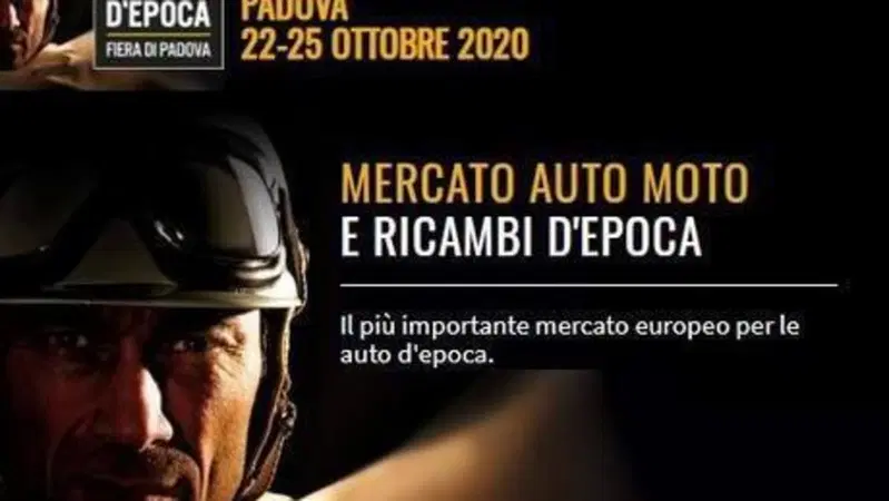 Al via, da oggi, Auto e Moto d'Epoca 2020 a Padova Fiere