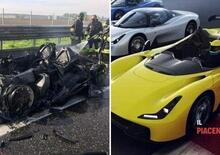 Dallara Stradale in fiamme in A1 tra Piacenza e Fiorenzuola