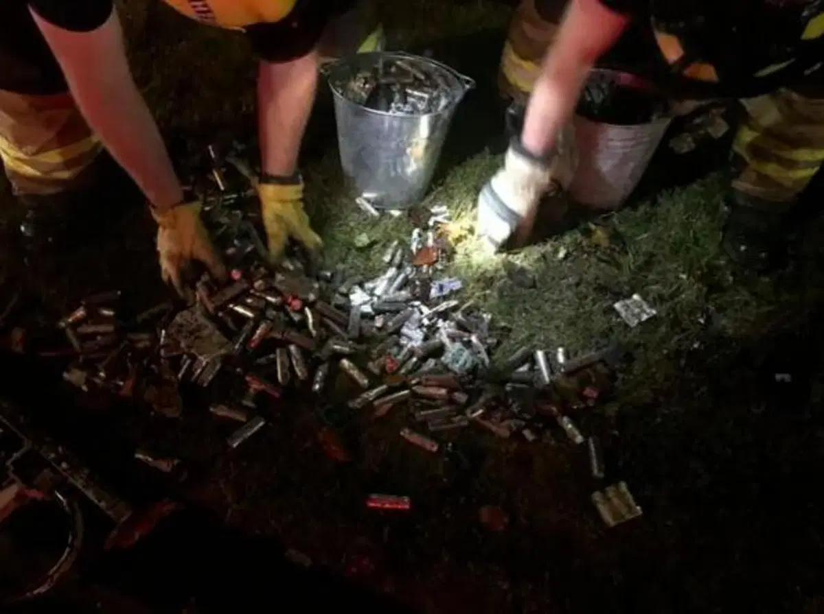 Si schianta con la Tesla e le celle del pacco batterie volano ovunque, incendiando una casa (2)
