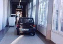 Col vecchio Pandino dentro l’ospedale di Livorno: immagini al setaccio