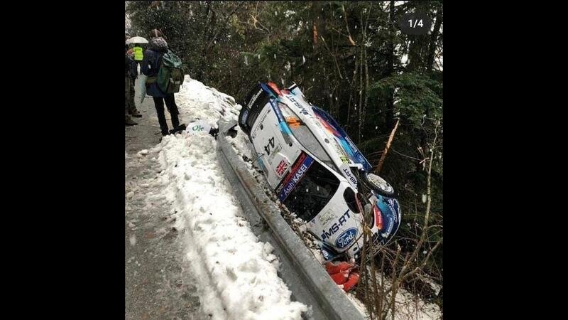 WRC Italia, Monza con troppa neve e ghiaccio: ribaltamento iridato nelle valli sfonda guard-rail [video amatoriale]