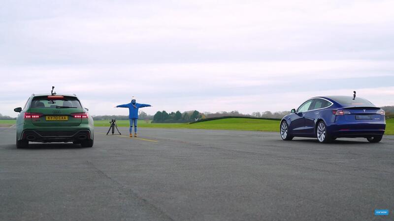 Drag Race: Audi RS6 vs Tesla Model 3 Performance