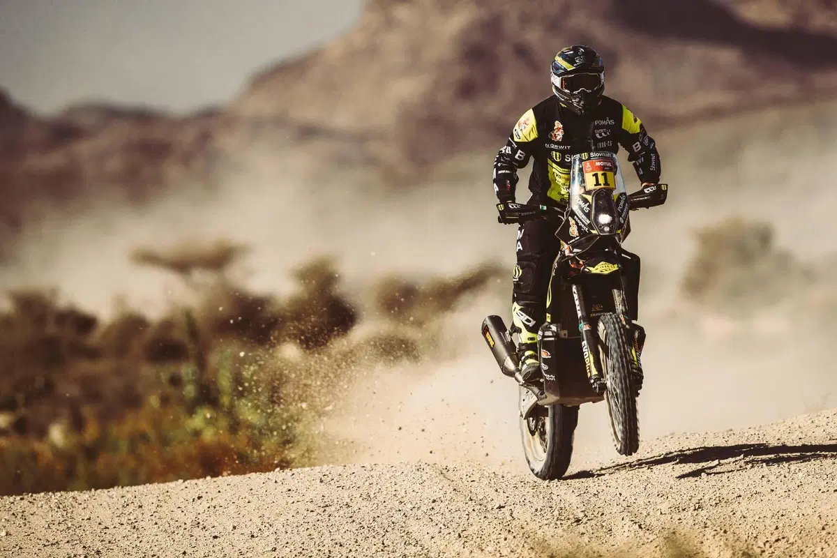 Dakar 2021. 1a Tappa. Labirinto Bisha. Salgono Price, KTM, e Sainz, Mini (15)