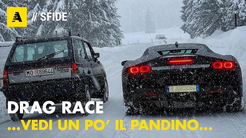 Drag Race DEFINITIVA: Panda 4x4 vs Ferrari SF90 Stradale su neve [VIDEO]