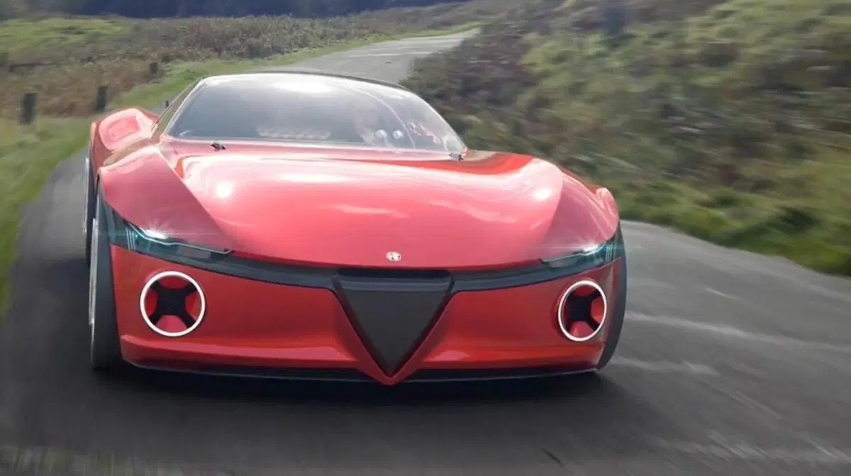 Alfa Romeo: video render della "Tuono Stradale", ha anche un'antenna 5G (3)