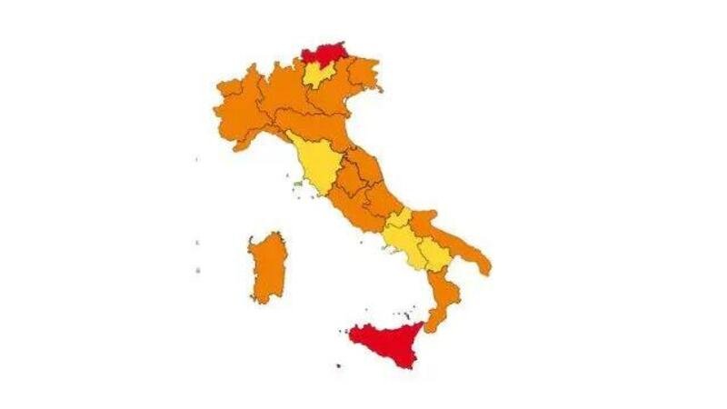 Ecco la nuova &quot;Italia bicolore&quot; per febbraio: elenco zone Gialle e Arancio (basta Rosse)