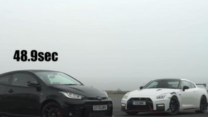 Toyota GR Yaris vs Nissan GT-R Nismo: la piccoletta non teme nessuno [VIDEO]