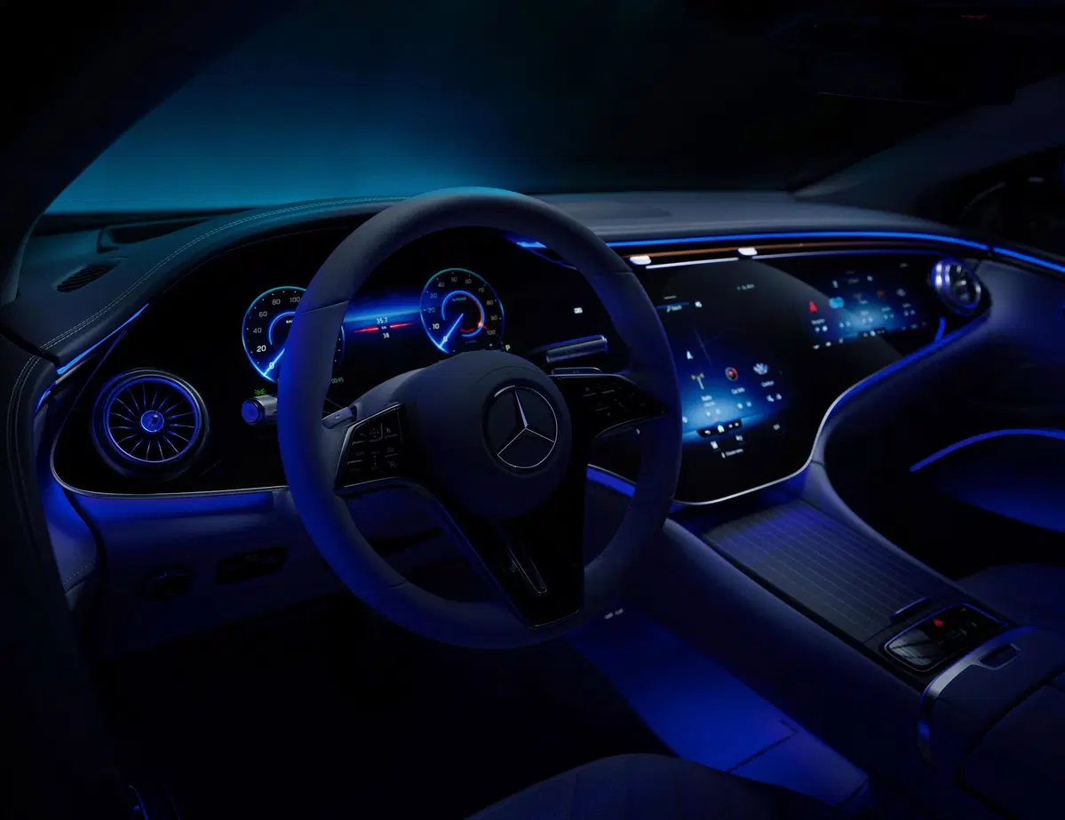 EQS, Quello che si potrà vedere, toccare e ascoltare sulla regina delle auto elettriche Mercedes (9)