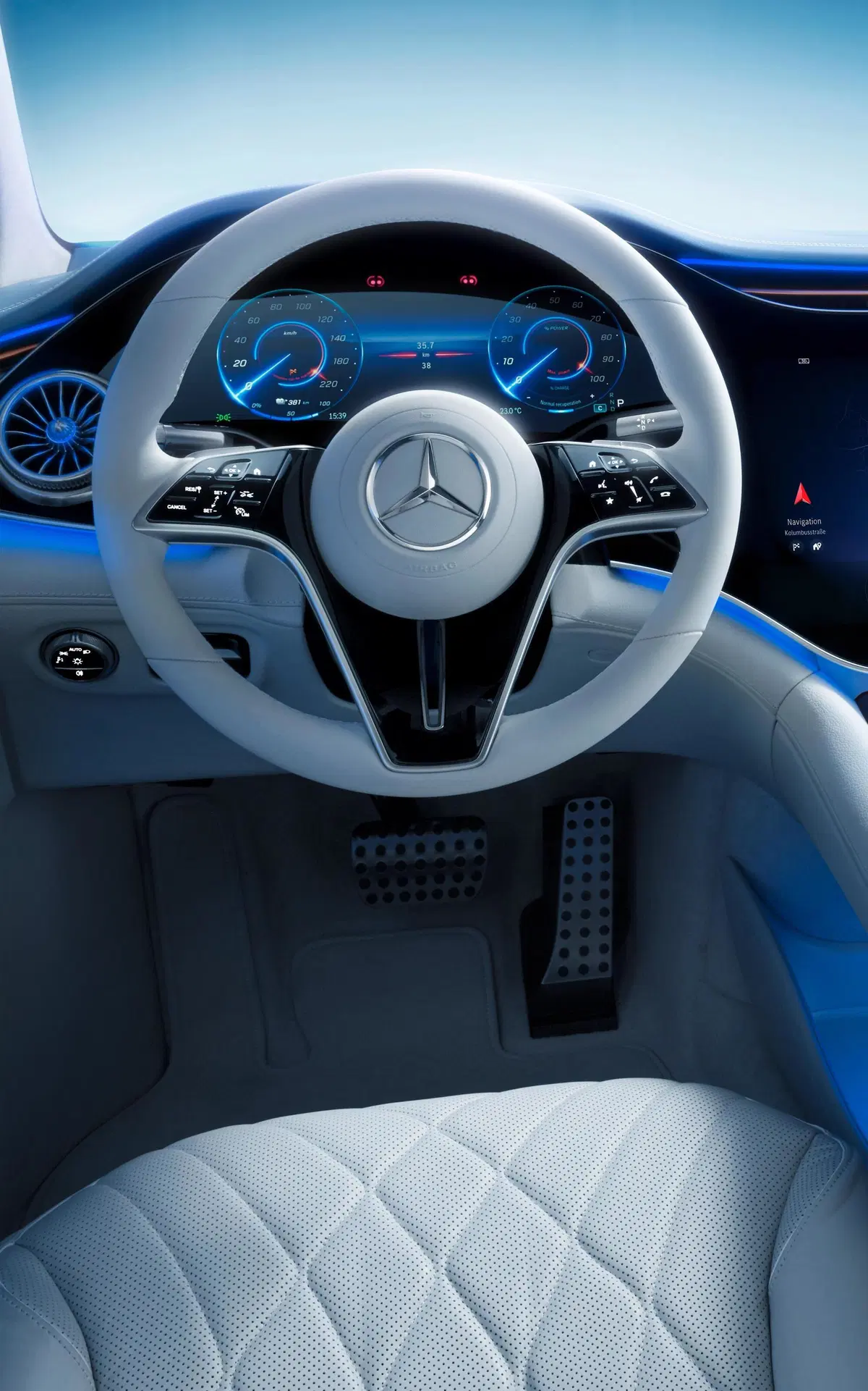 EQS, Quello che si potrà vedere, toccare e ascoltare sulla regina delle auto elettriche Mercedes (10)