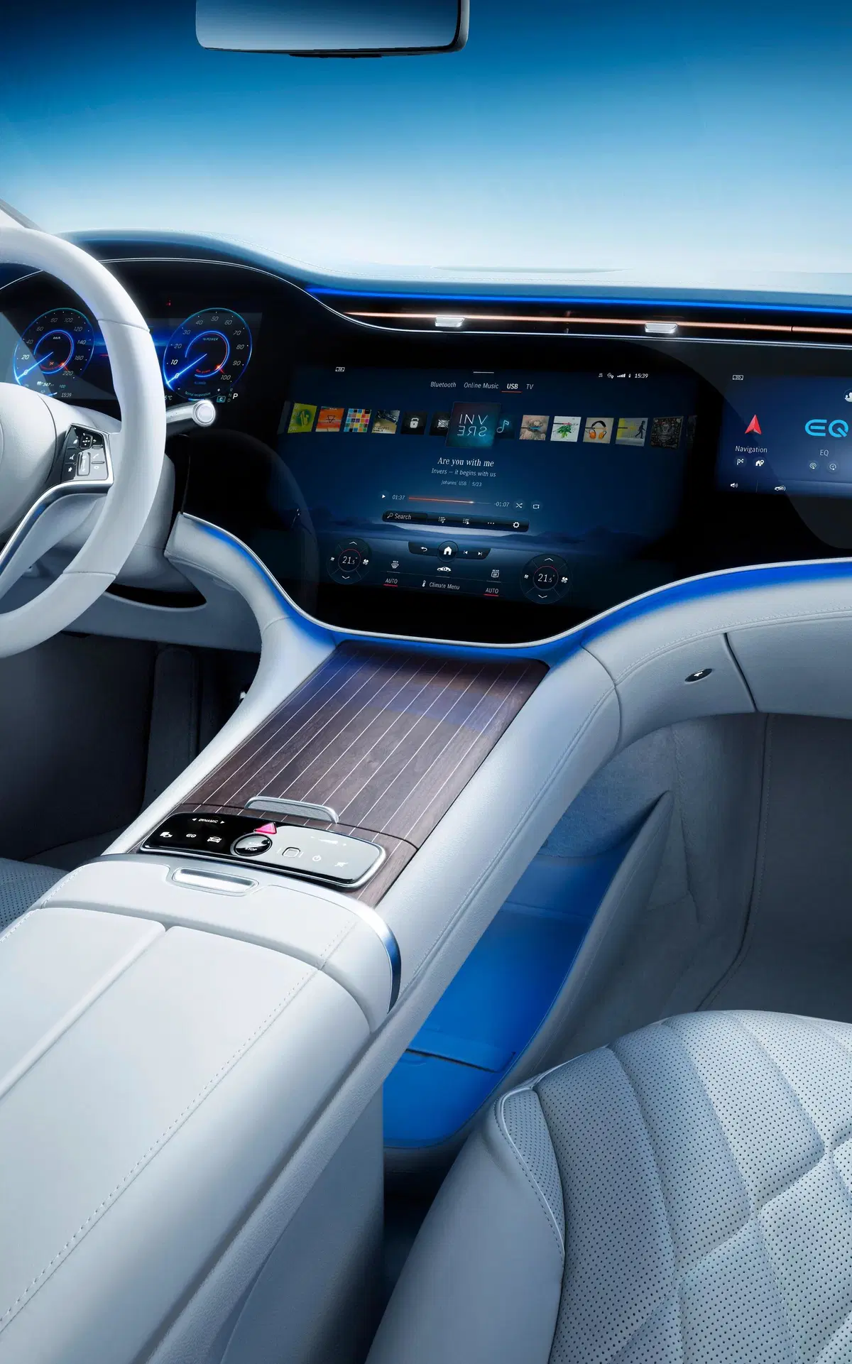 EQS, Quello che si potrà vedere, toccare e ascoltare sulla regina delle auto elettriche Mercedes (11)