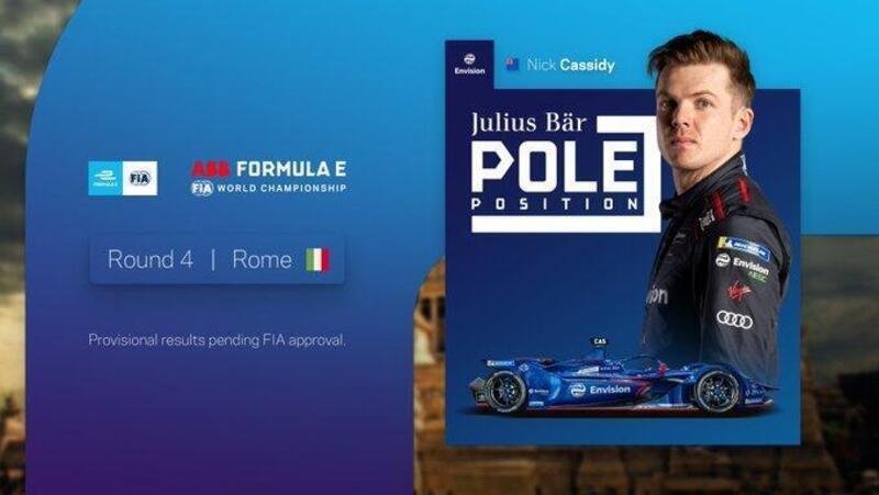 Formula E, ePrix 2 Roma, Superpole a Cassidy