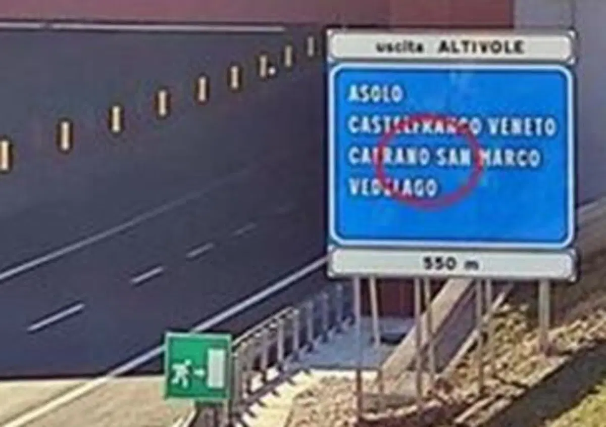 Errore sulla Pedemontana Veneta: sbagliato il nome di una localit&agrave;