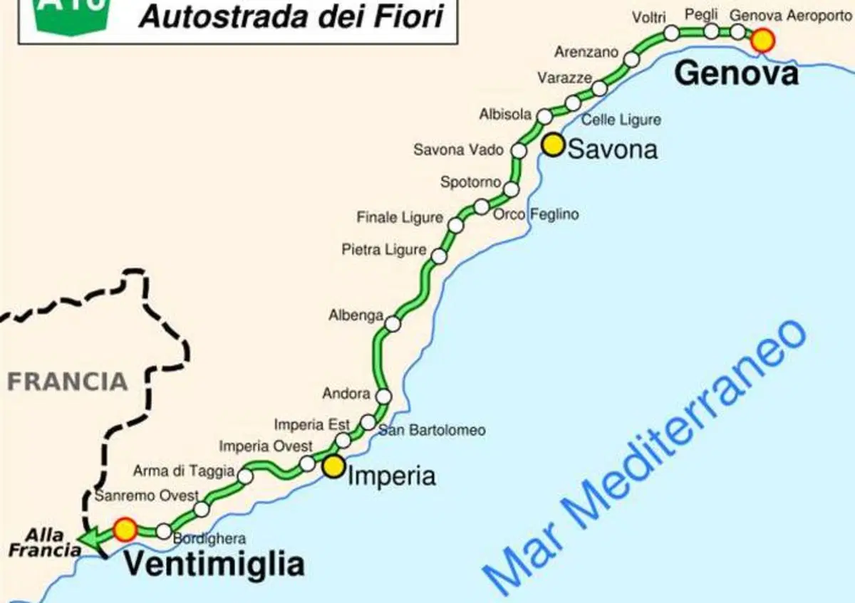 Autostrada A10: niente pedaggio fino Albisola