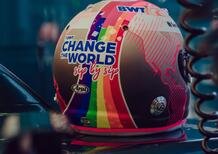 F1, Sebastian Vettel in Ungheria con il casco arcobaleno a sostegno della comunità LGBTQ+