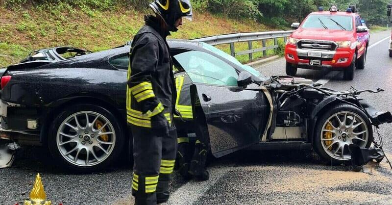 Ferrari: supercar distrutta in un incidente a Malpensa, Milano