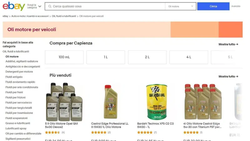 Guida all&rsquo;acquisto: trovare l&rsquo;olio migliore per la vostra auto grazie a eBay