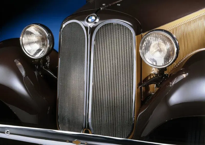 La calandra "a doppio rene" della BMW 303
