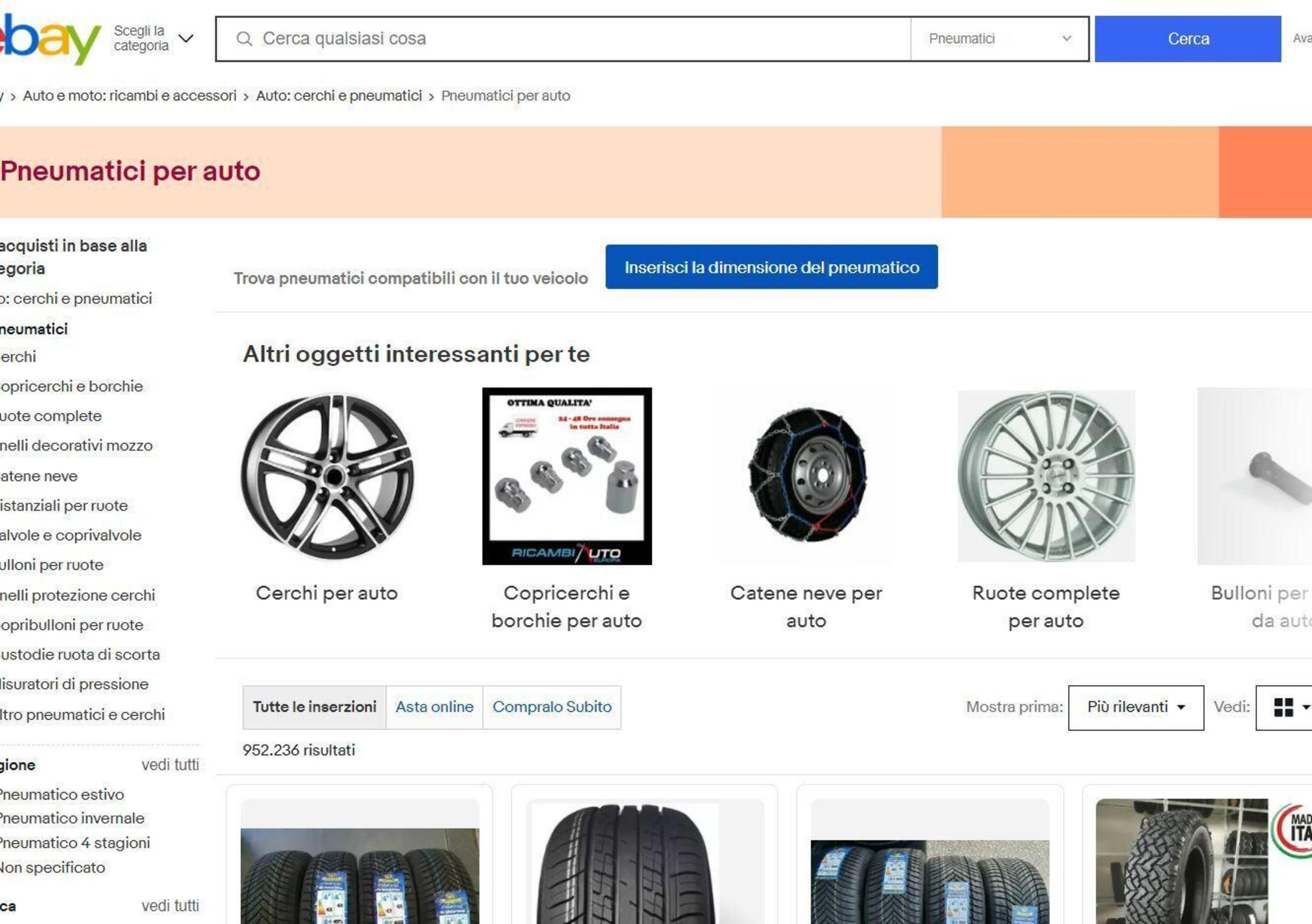 Guida all&rsquo;acquisto: trovare gli pneumatici migliori per la vostra auto grazie a eBay