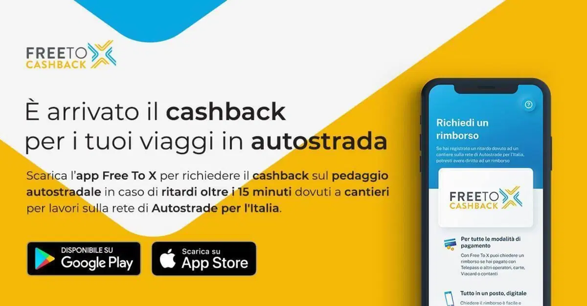 Cashback autostrade, Guida per il rimborso pedaggi (App Free To X)