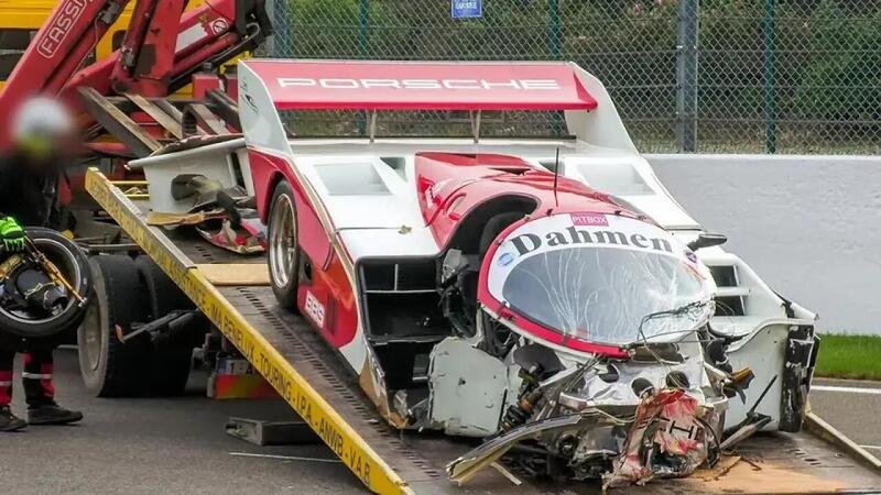 Crash milionario a Spa: la vittima &egrave; una Porsche 962C 