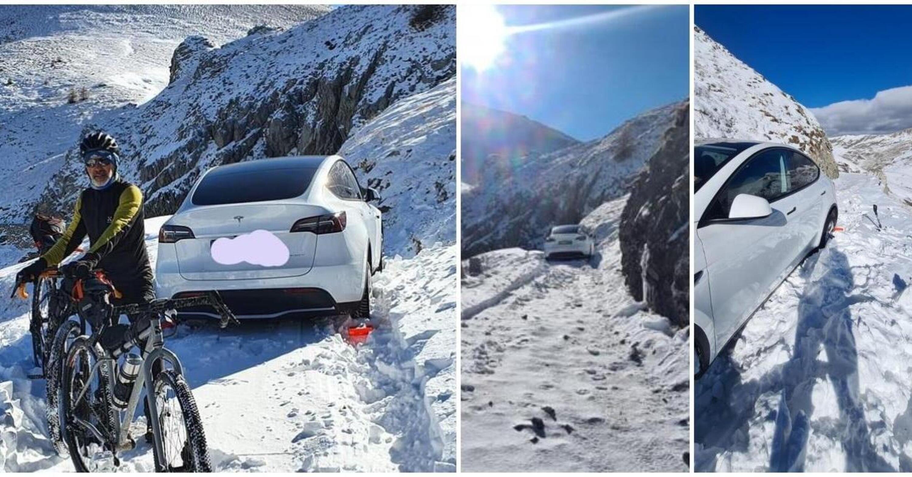 Una Tesla sulle nevi rischia una multa salata 