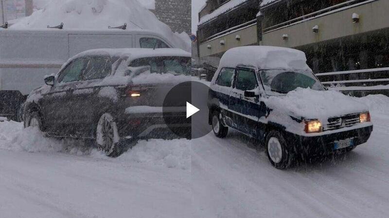 La neve alta ferma VW T-Cross e Opel Crossland a Sestriere, non la Fiat Panda [video]