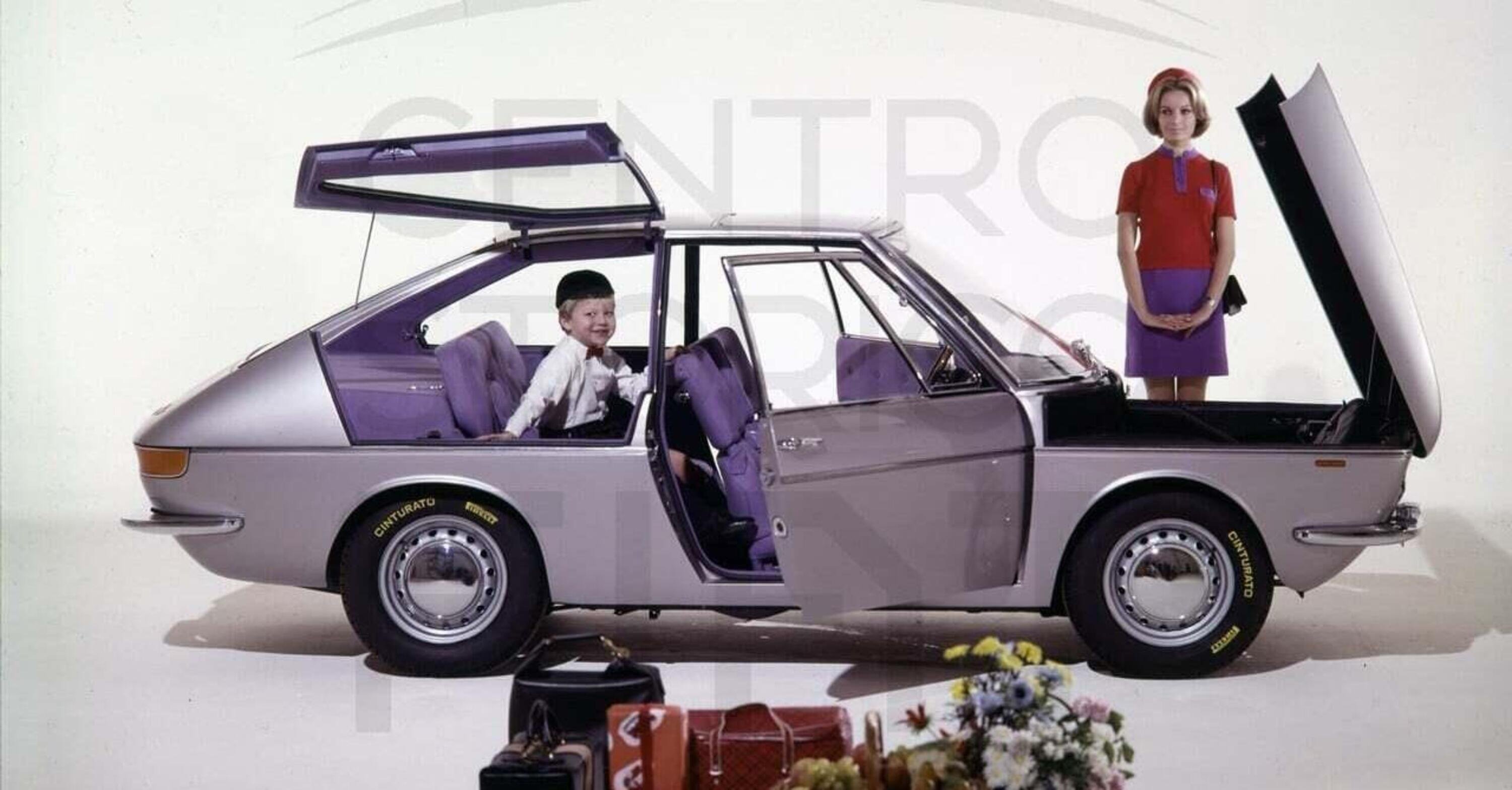 La Fiat carrozzata Ghia con idromatic e seggiolini integrati, Accesso facilitato per la 850 Vanessa