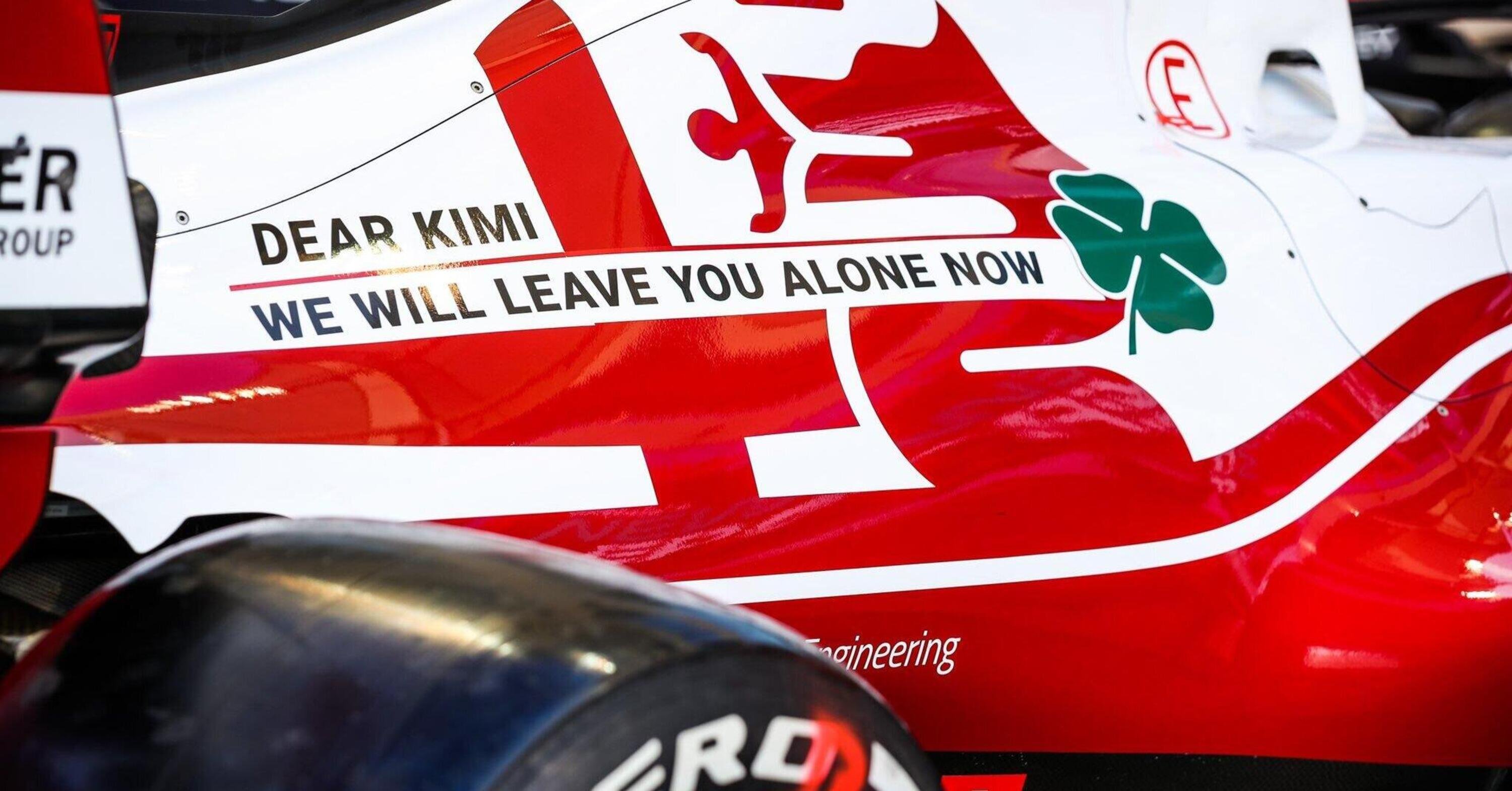 F1. &quot;Caro Kimi, adesso ti lasceremo stare&quot;: la dedica di Alfa Romeo a Raikkonen