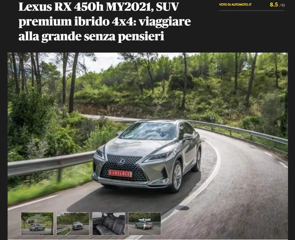 Viaggiare sull'RX450h &egrave; come sedere in prima classe, dato il comfort sicuro e la guida lieve a dispetto della massa