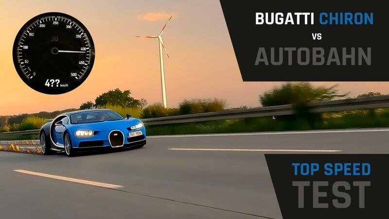 Bugatti Chiron a 414 all&#039;ora in autostrada!